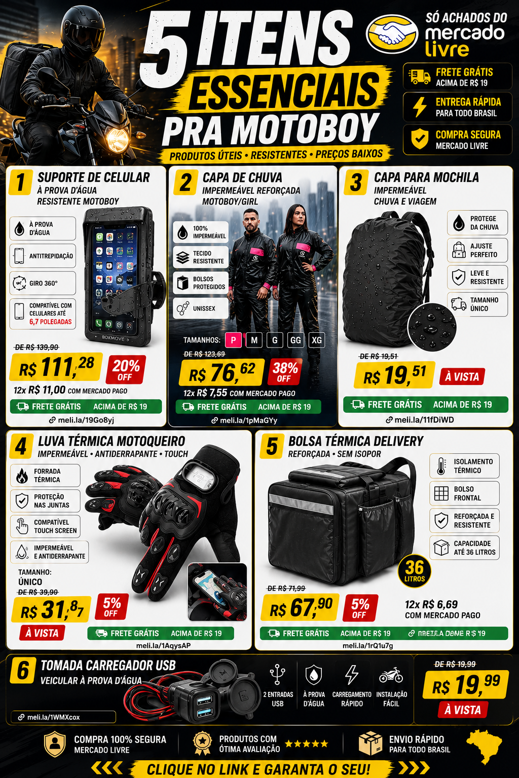 Encarte de Motoboy MELI