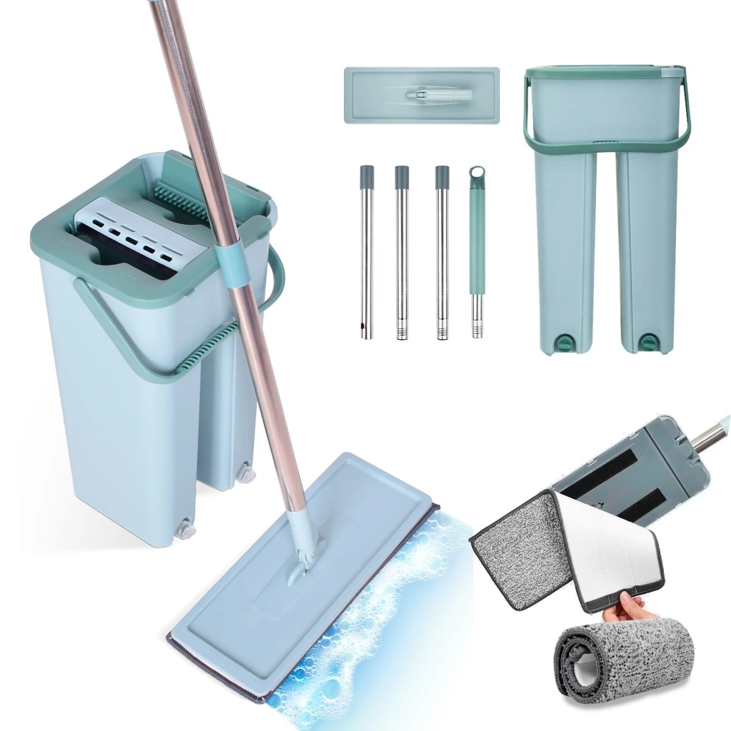Mop Flat Lava e Seca com Balde Compacto e Refil Microfibra + 2 Refil - Imagem 4